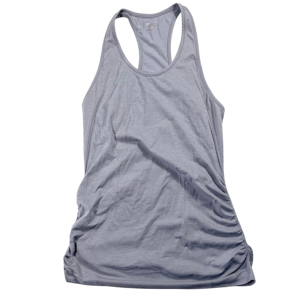 Athleta Maternity Racerback Tank Top Gray Ruched Side Seamless Size M EUC‎